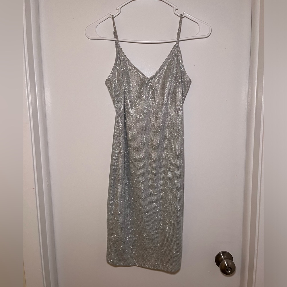 silver dress